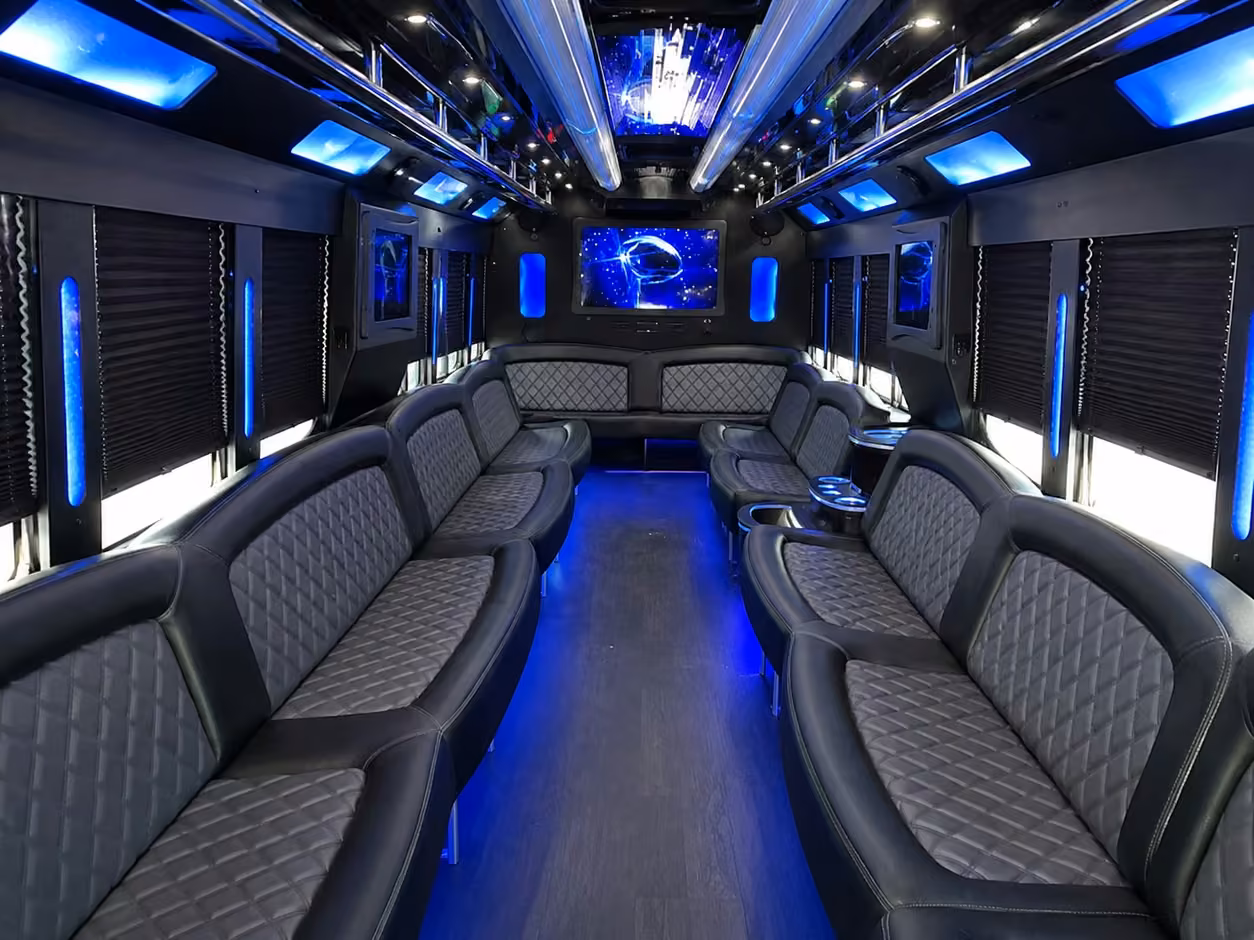 18 passenger party bus interior