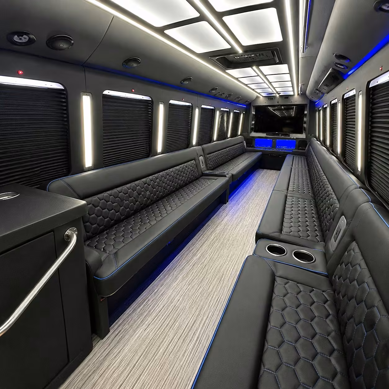 30 passenger party bus inside