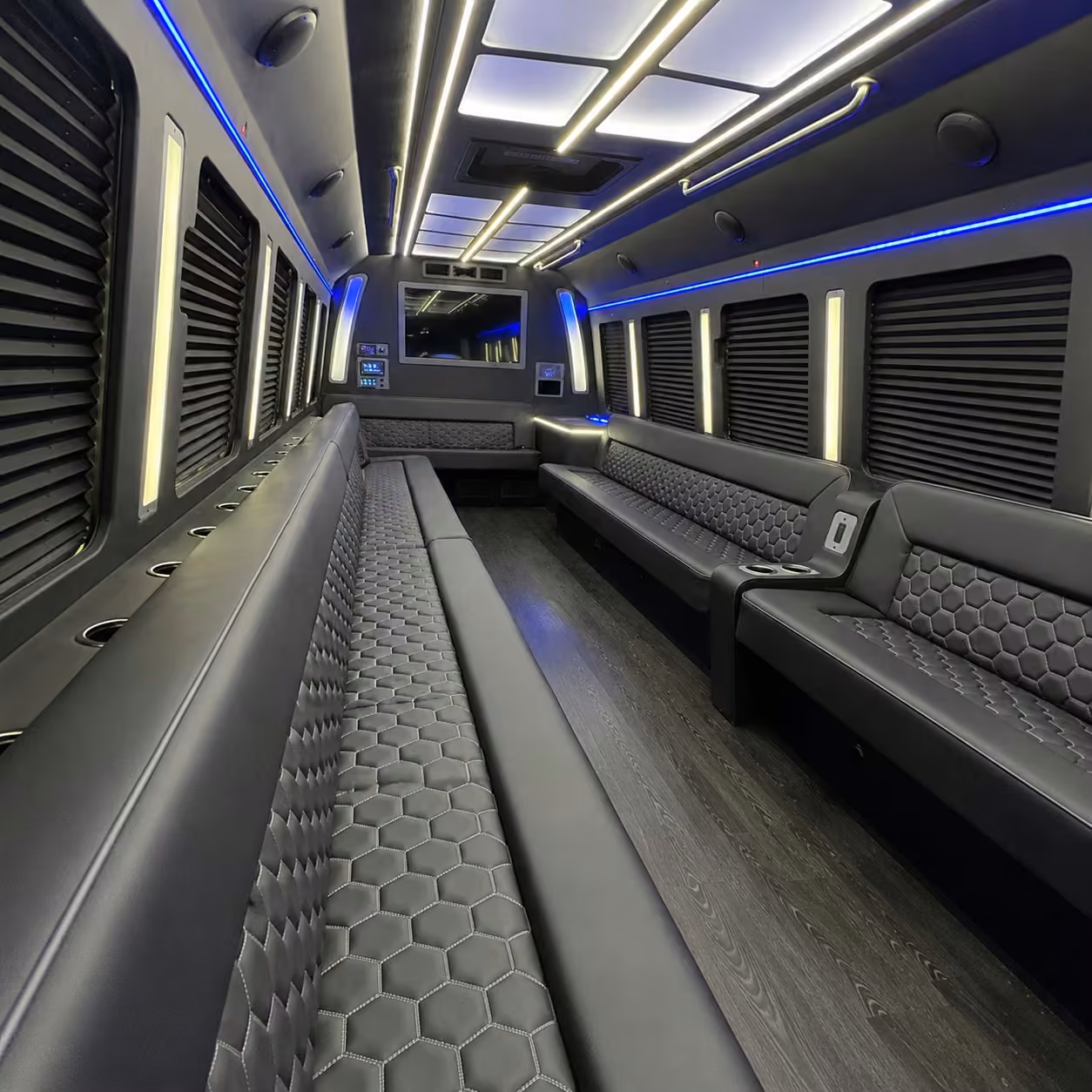 50 passenger party bus interior